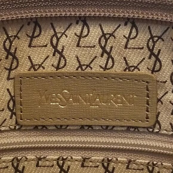 Auth YvesSaintLaurent - Dark Brown Light Brown PVC Leather Clutch Bag - Picture 6 of 7